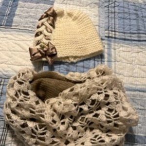 Betsey Johnson Infinity Scarf & Beanie Set